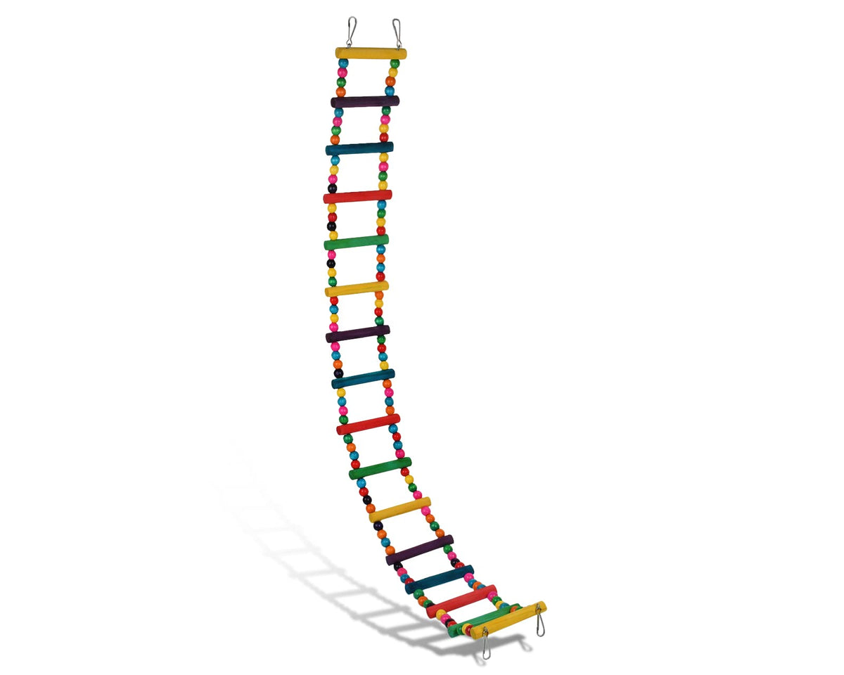 DS. DISTINCTIVE STYLE coloured parrot ladder swing bridge promotes active play and enrichment.