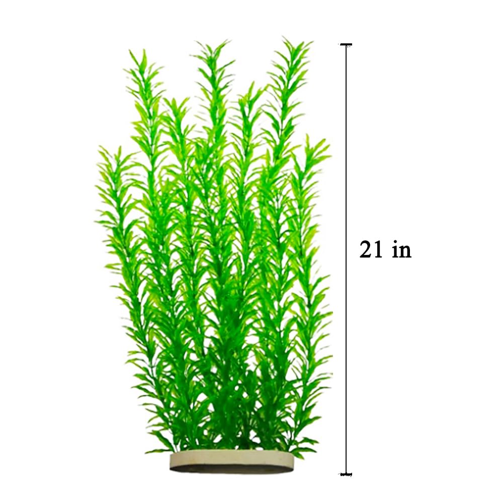 DSkoiph 21inch green artificial plant adds depth and hiding spots for fish.