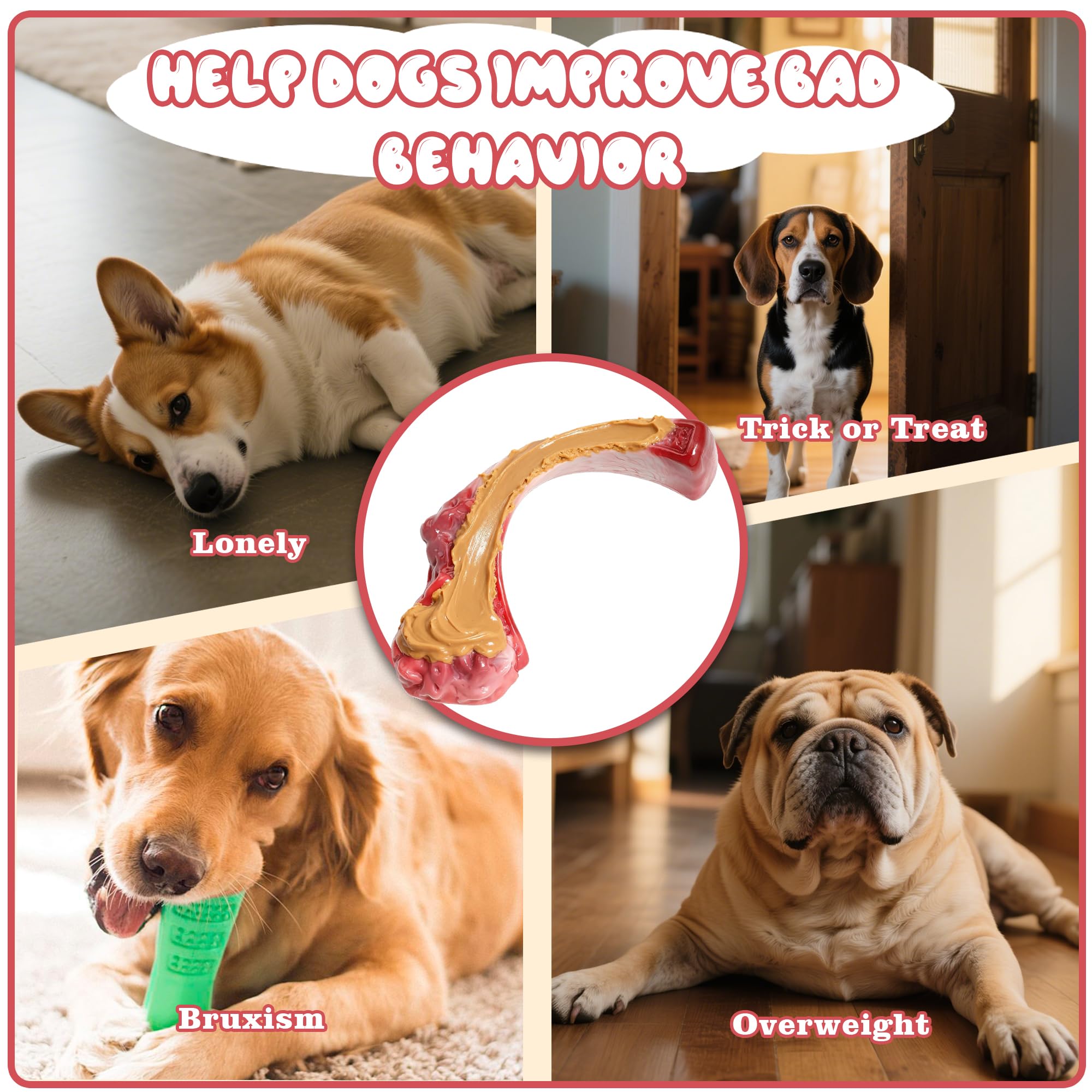 DSUMD Size 7-8in dog toy fits medium to large breeds for robust chewing.