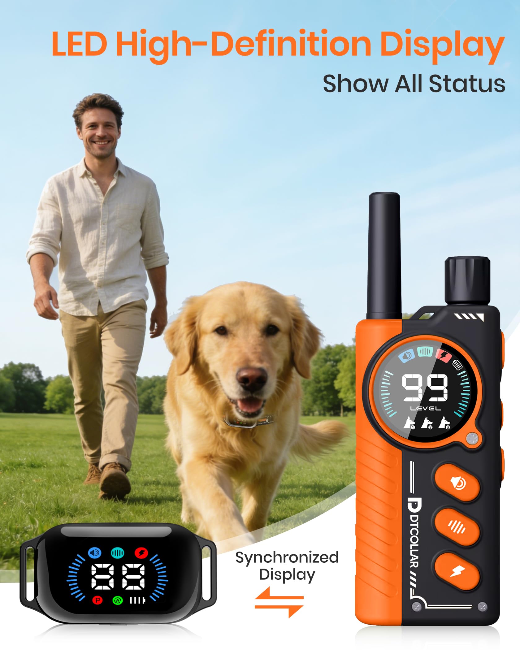 DTCollar 3-channel design supports multi-dog training with simultaneous control.