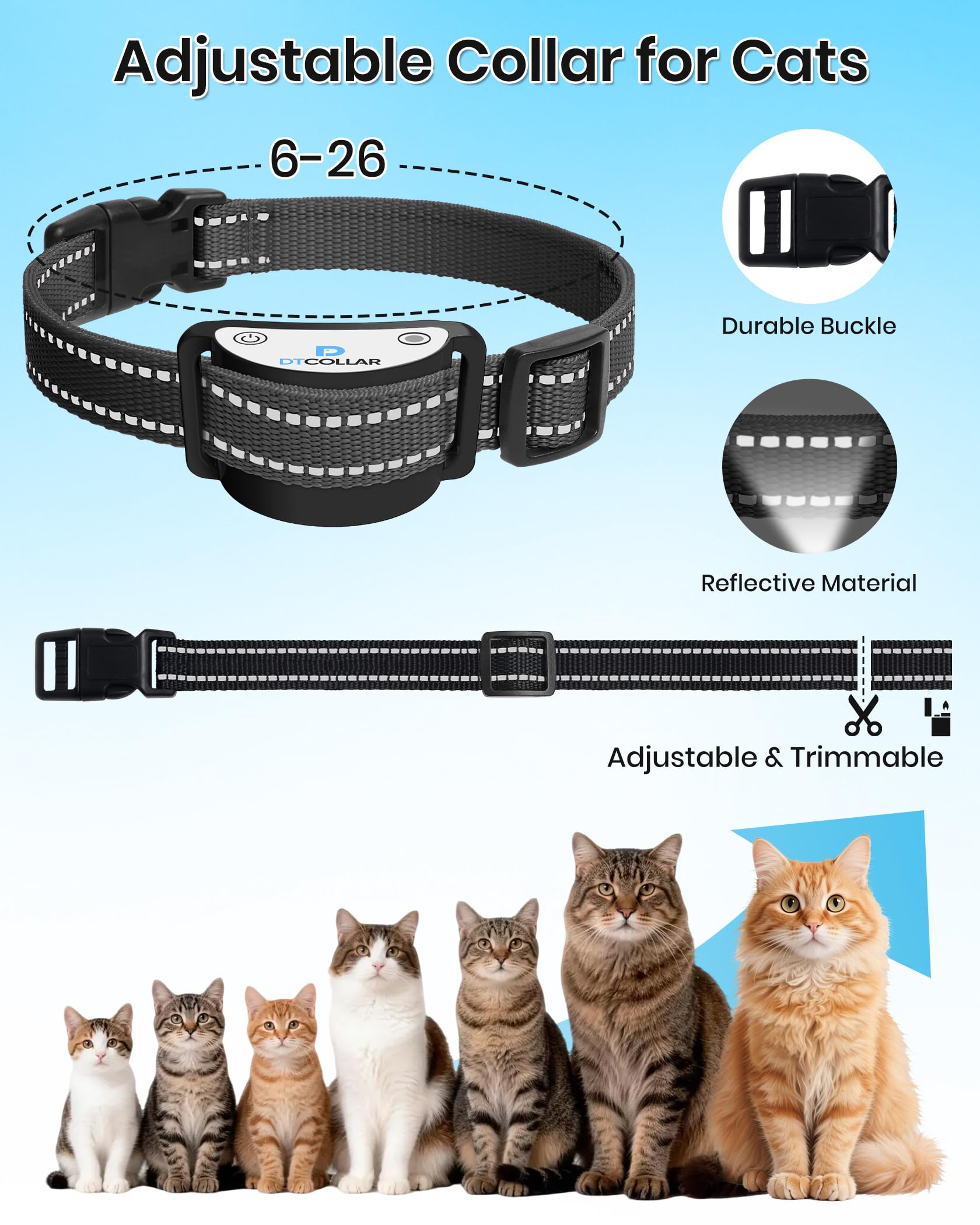 DTCollar IPX7 waterproof cat collar ready for rain or baths