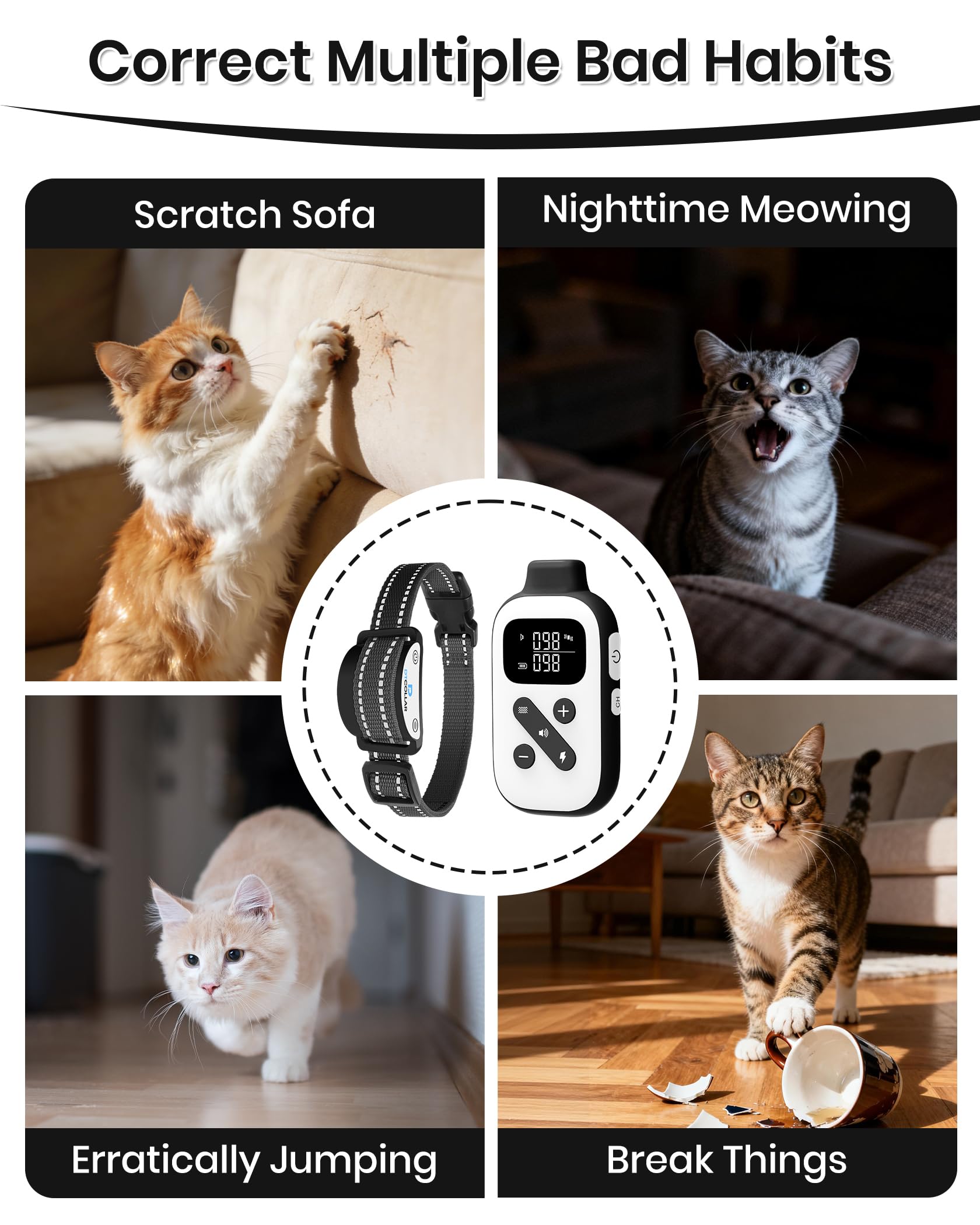 DTCollar long silicone caps for long haired cats during training
