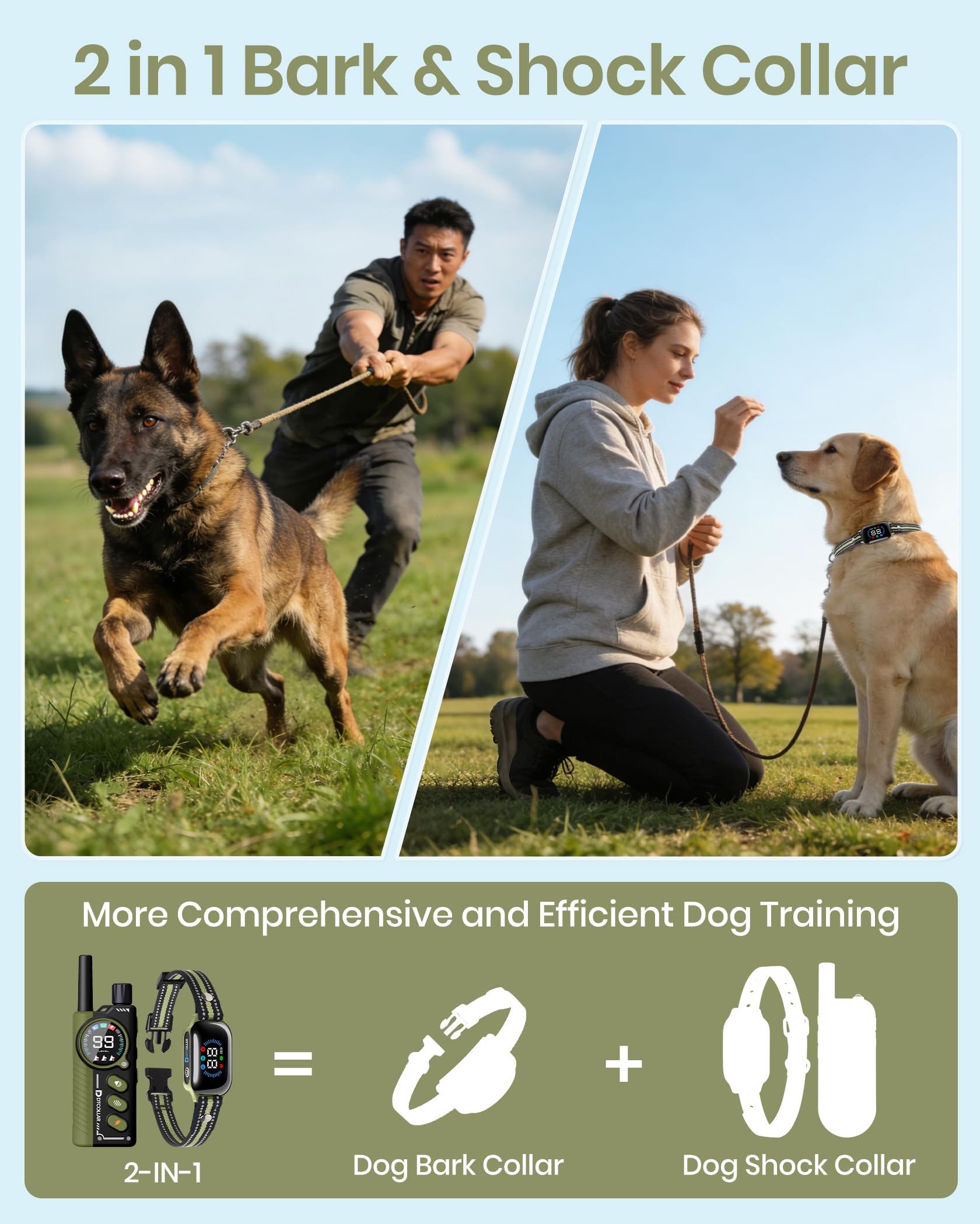 DTCollar remote control screen view shows current training mode clearly.