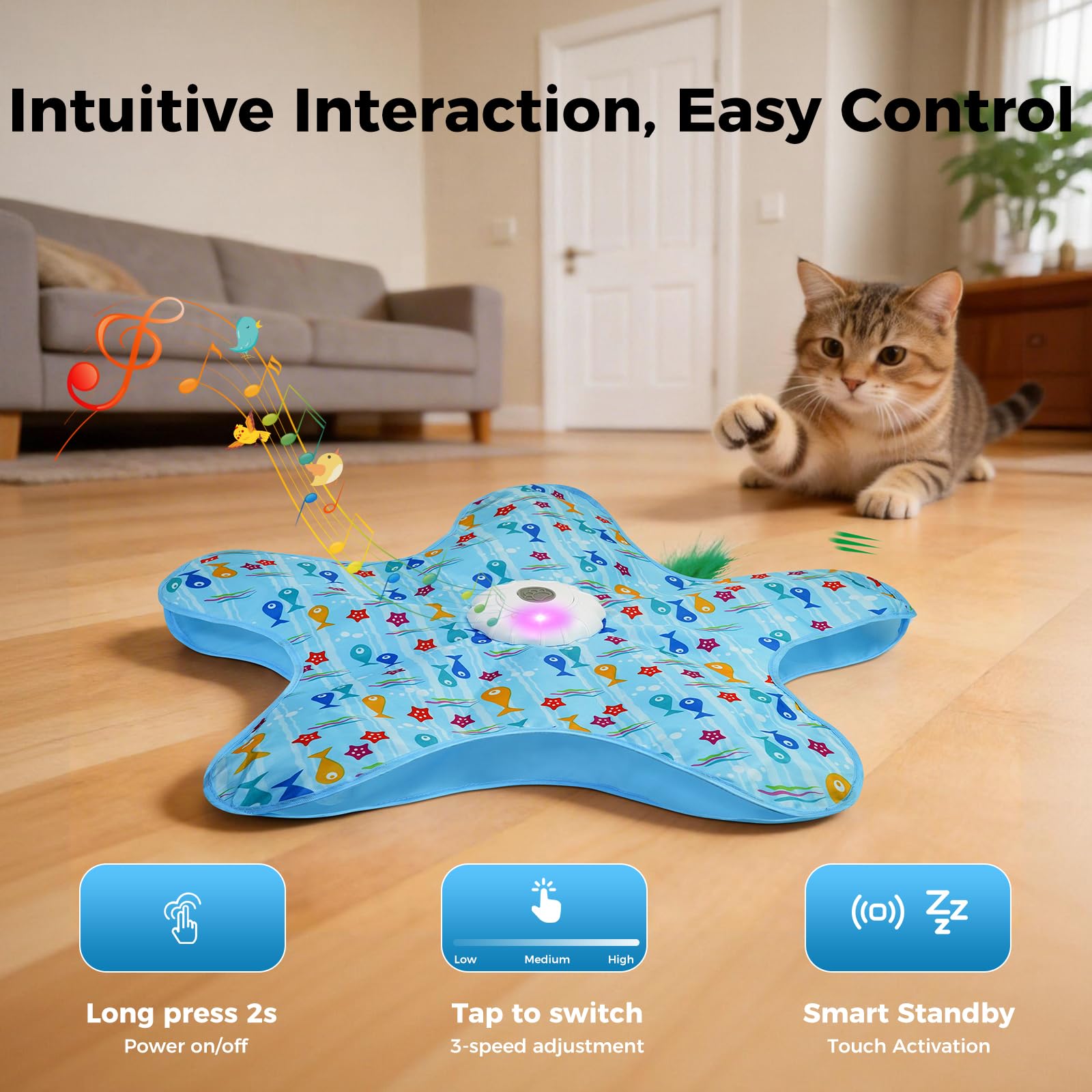 Duckart toy uses irregular movements to engage cats' natural curiosity.