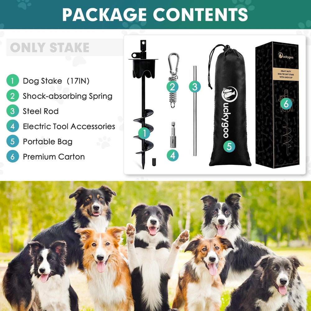 Duckygoo complete kit includes stake, spring, rod, tool, bag.