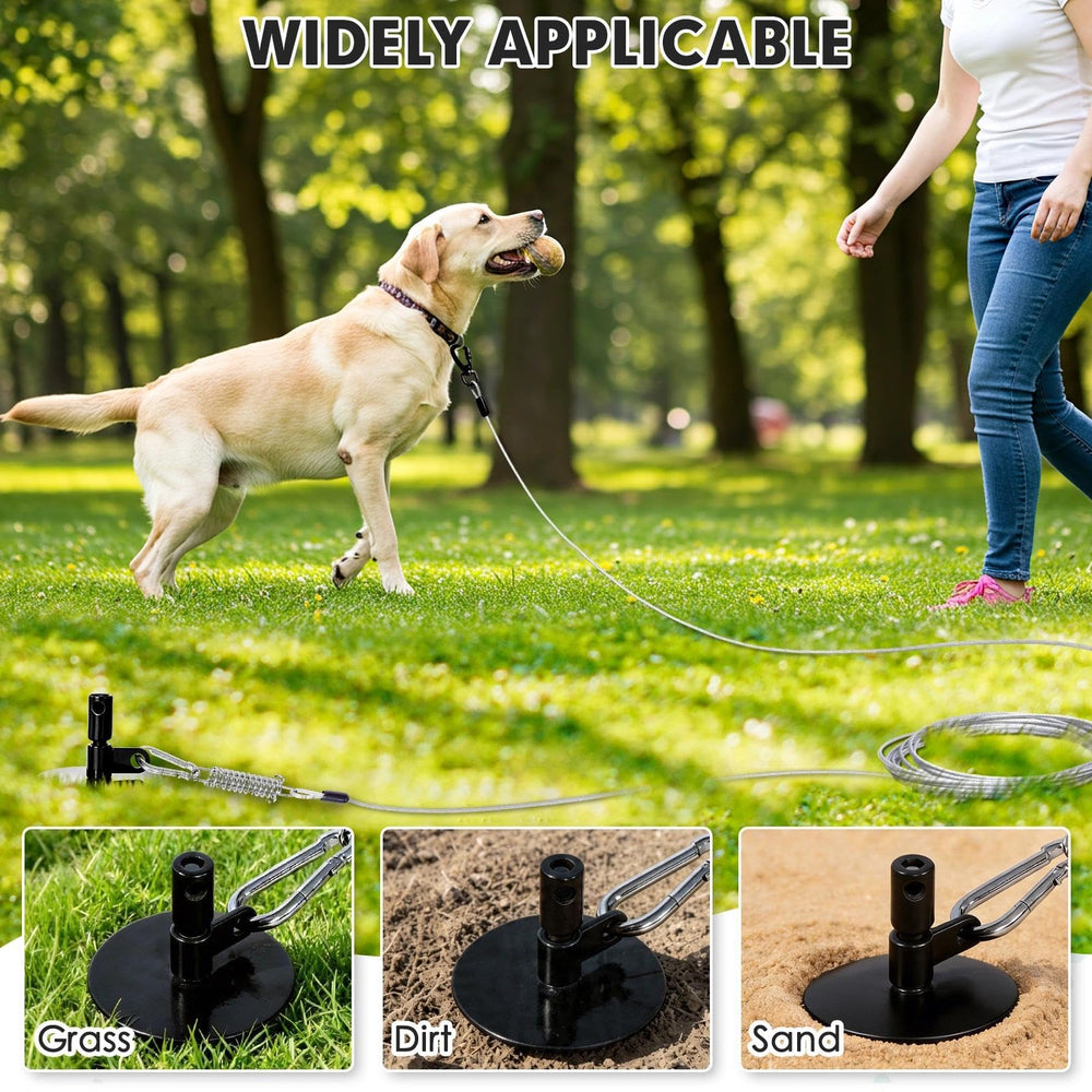 Duckygoo ground stake works on grass, sand, and snow for adventures.