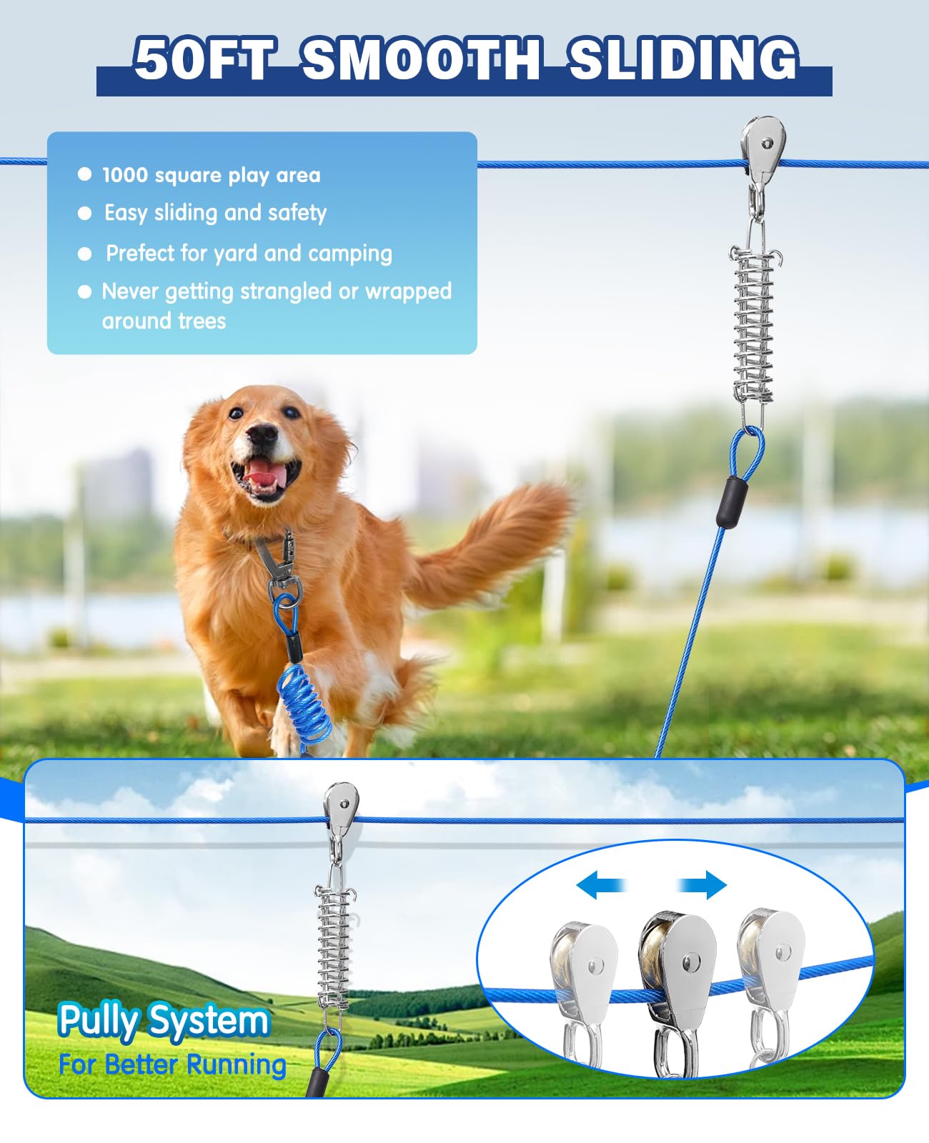 Duckygoo turnbuckle adjusts length and tension for a smooth glide.