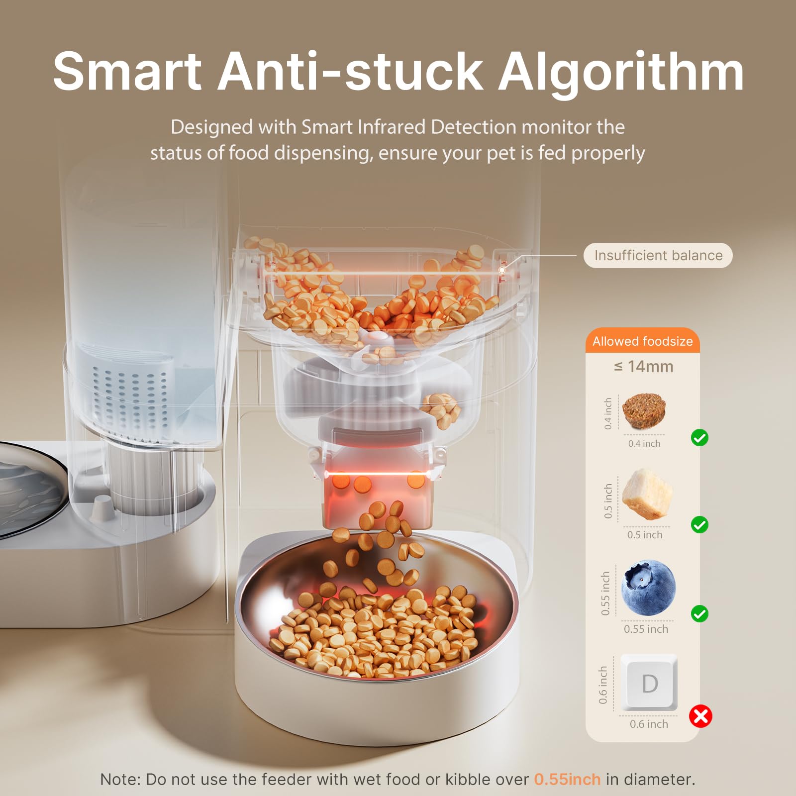 DUDUPET desiccant box and silicone seal keep food fresh.