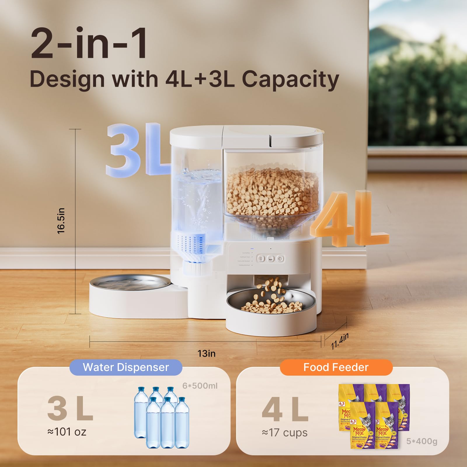 DUDUPET mobile app control for remote feeding.