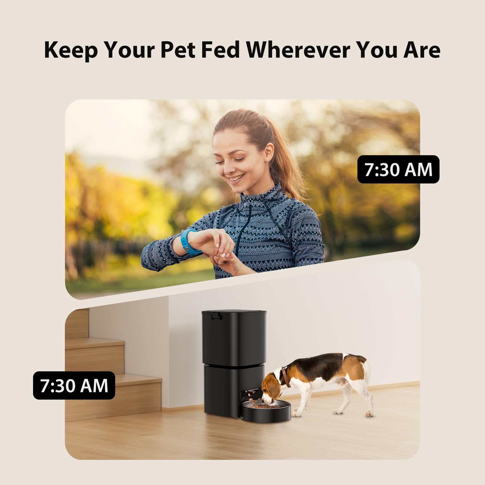 DUDUPET removable hopper and bowl simplify refills and cleaning