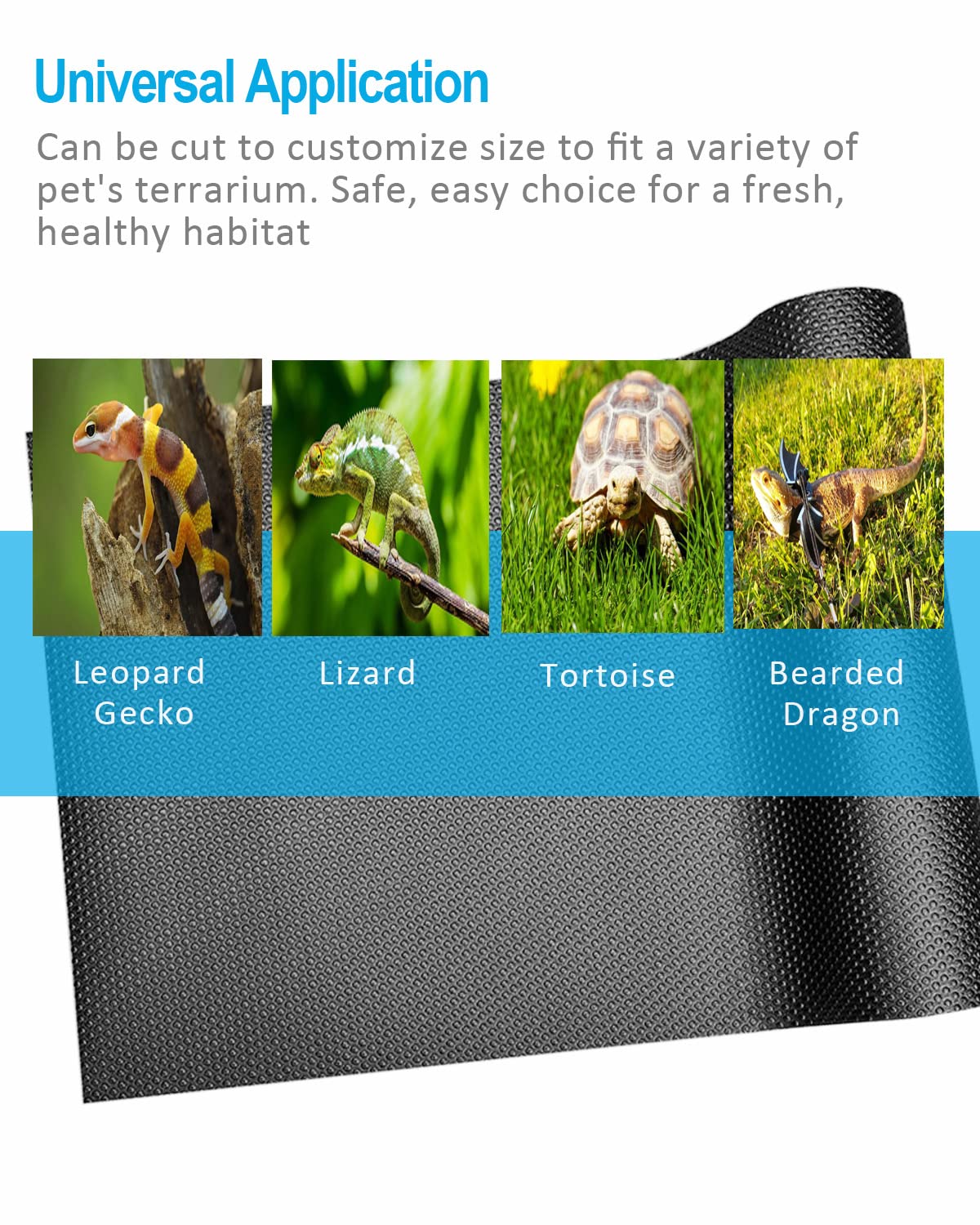 Duedusto bearded dragon mat liner fits 4x2x2 enclosure for multiple reptile species