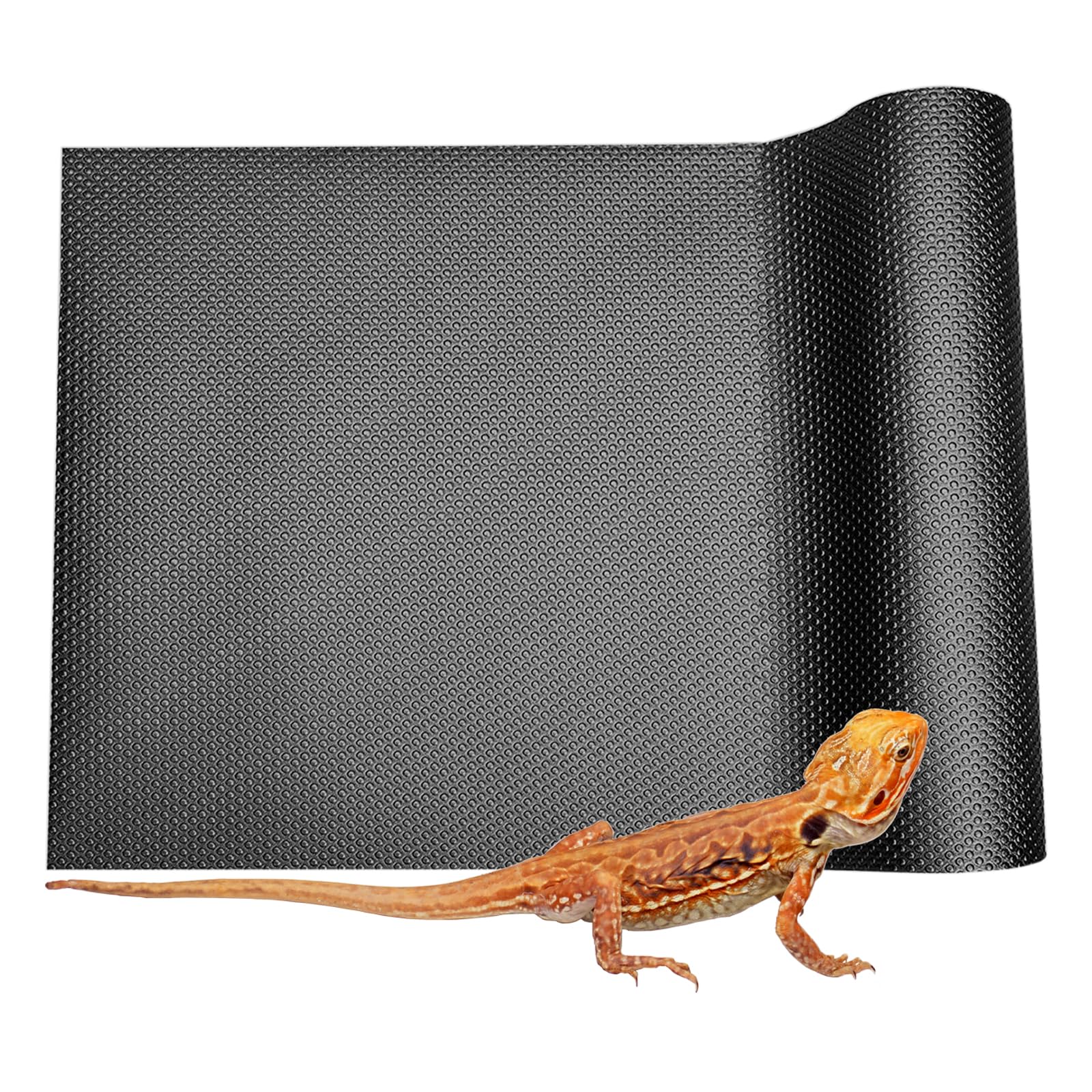 Duedusto bearded dragon mat liner front view with non-slip surface for safer movement
