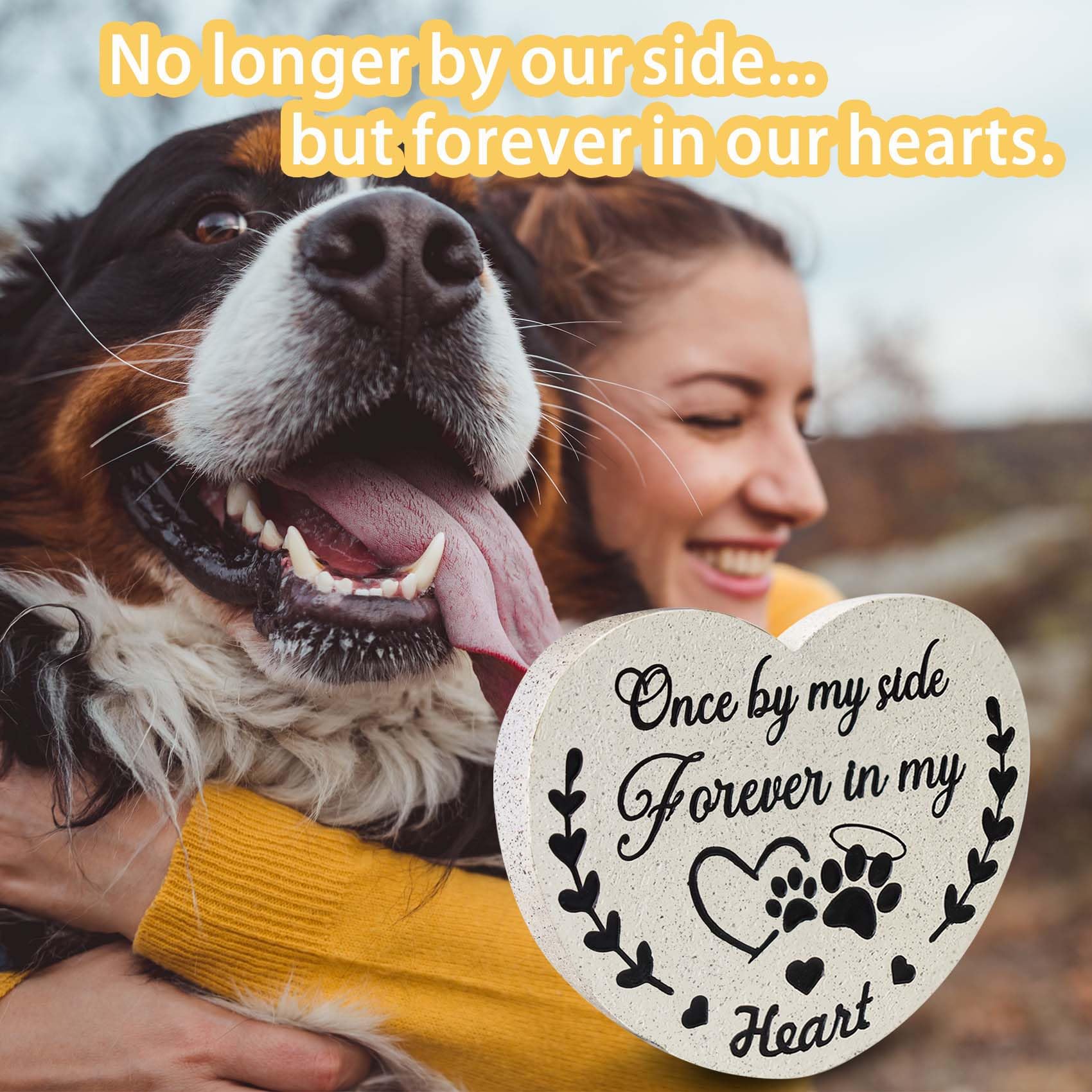 DUMING-IN decorative pet sympathy stone for home or garden display.