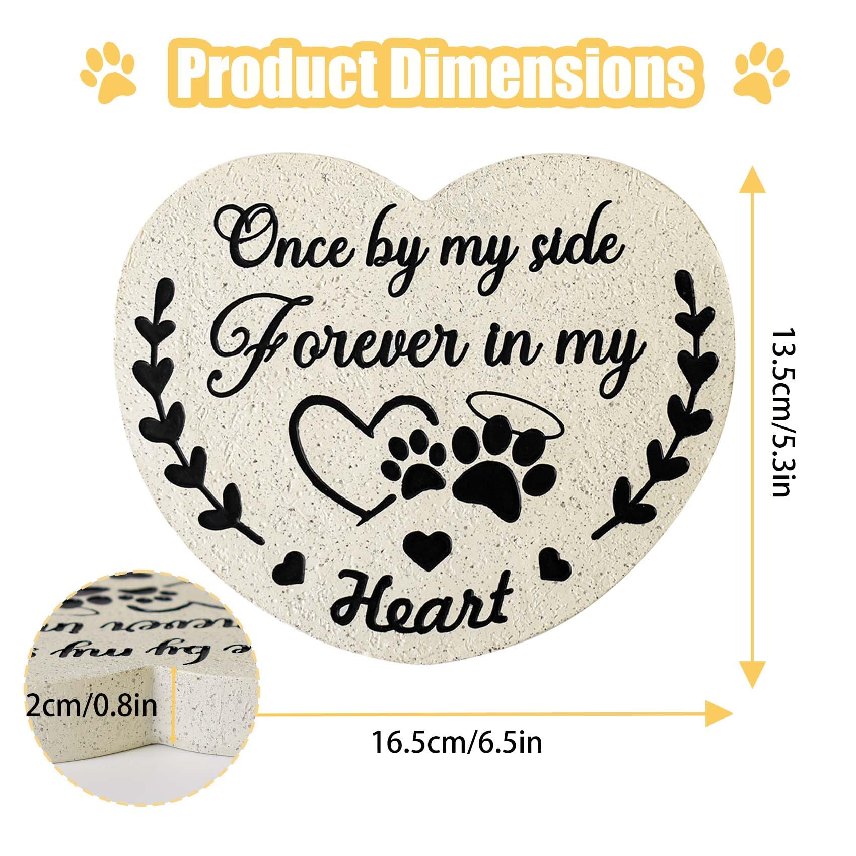DUMING-IN dog tombstone memorial in resin, durable for outdoor display.