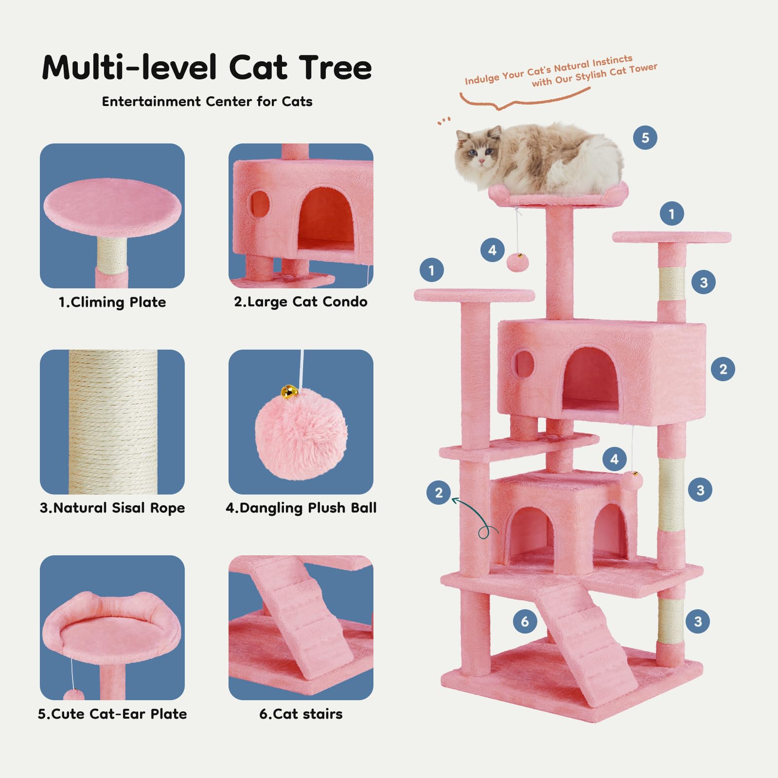 DUMOS pink anti-tilt device helps secure the tower to the wall.