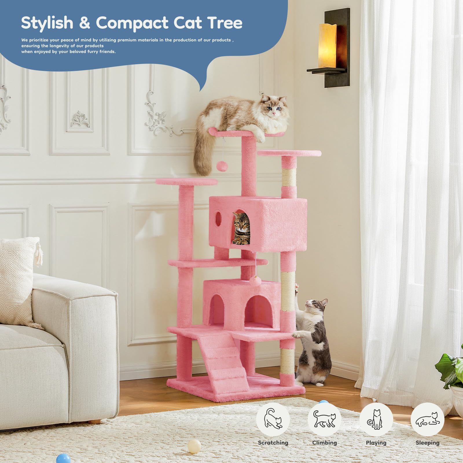 DUMOS pink stable base enhances durability in busy homes.