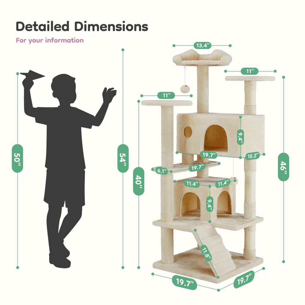 Anti-tilt wall mount on the DUMOS cat tree boosts safety in compact spaces.