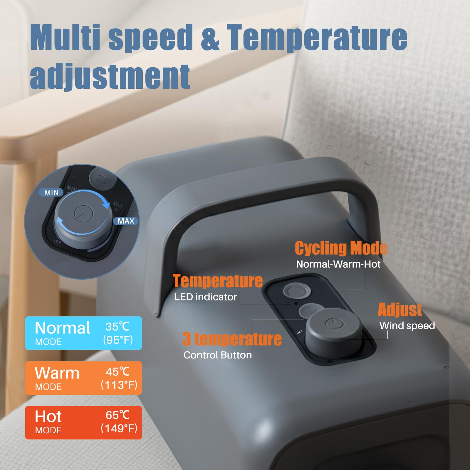 DUMOS dog dryer with four nozzles to tailor airflow