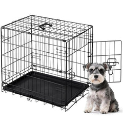 DUMOS dog crate exterior view shows sturdy metal frame for versatile indoor use.