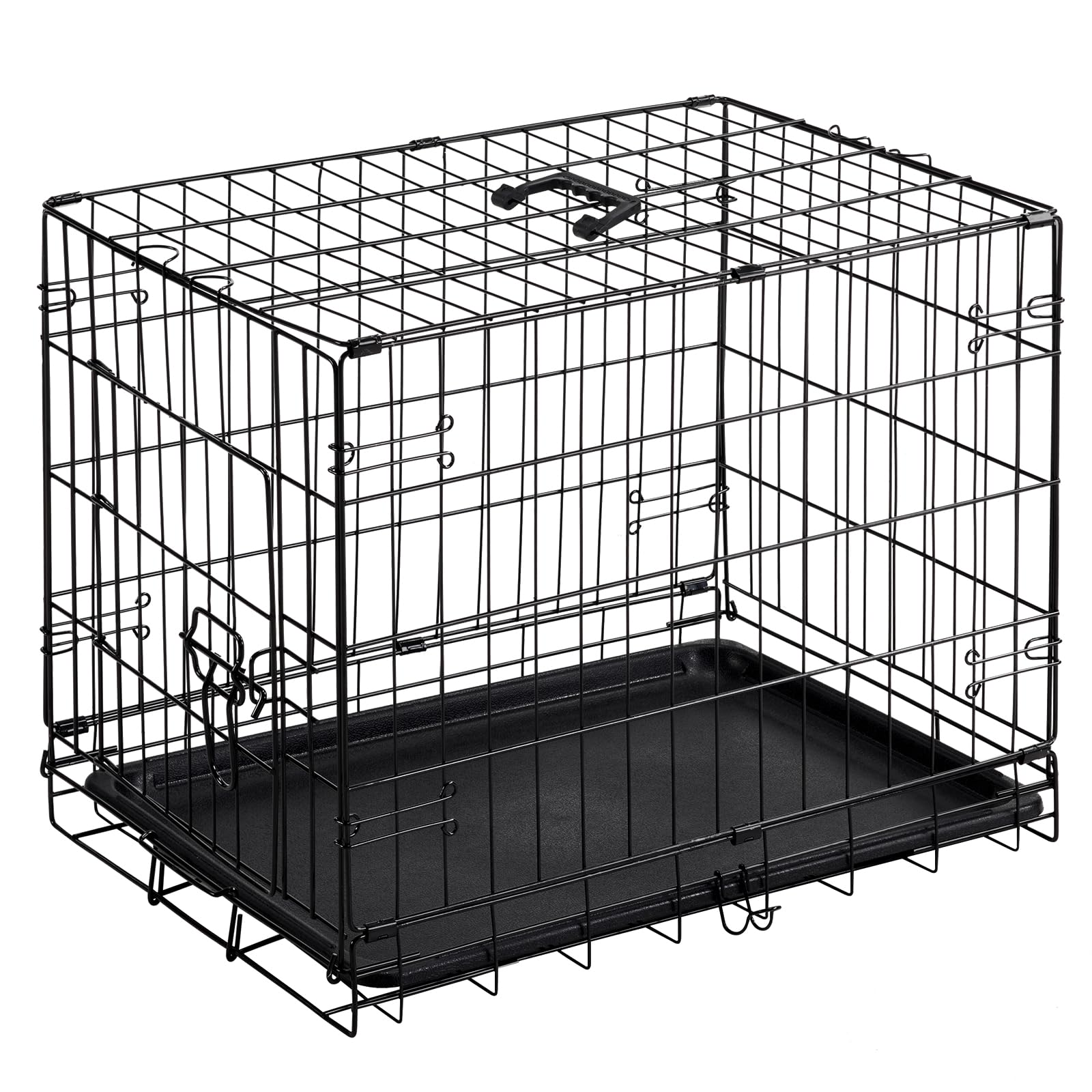 DUMOS dog crate 24inch single-door: spacious entry for easy access and ventilation.