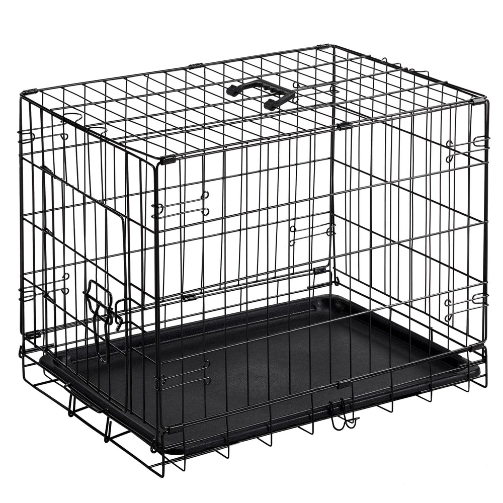 DUMOS dog crate 24inch single-door: spacious entry for easy access and ventilation.