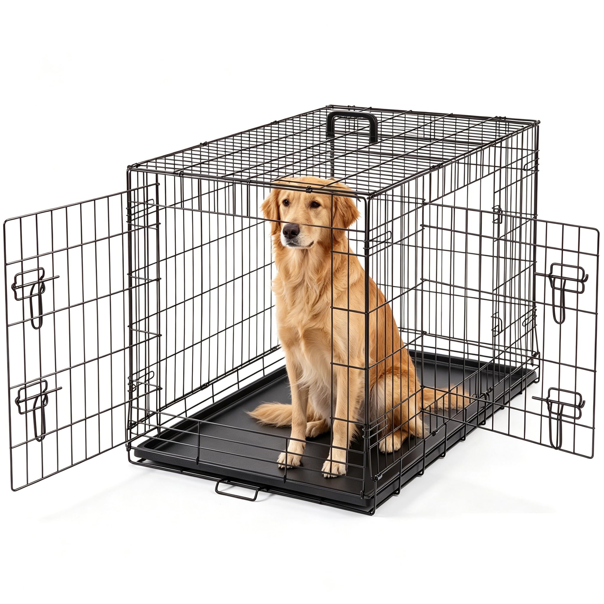 DUMOS 36-inch dog crate with rounded edges and safe construction for indoor use