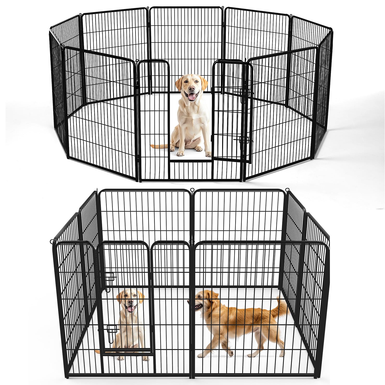 DUMOS dog playpen 40inch metal frame offers sturdy indoor and outdoor enclosure.