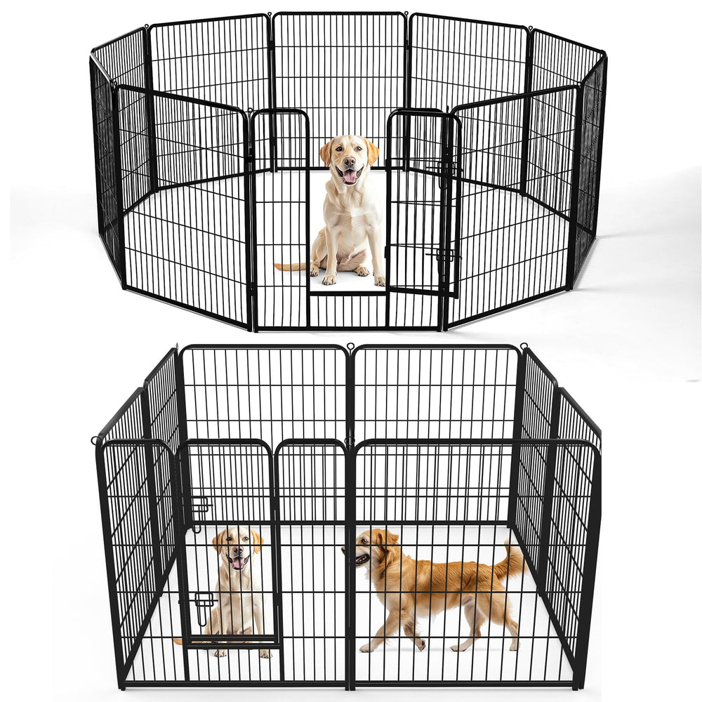 DUMOS dog playpen 40inch metal frame offers sturdy indoor and outdoor enclosure.