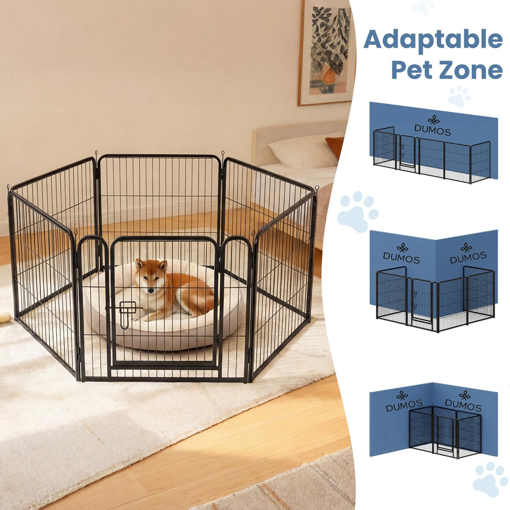 DUMOS dog playpen storage-fold helps tuck away after play