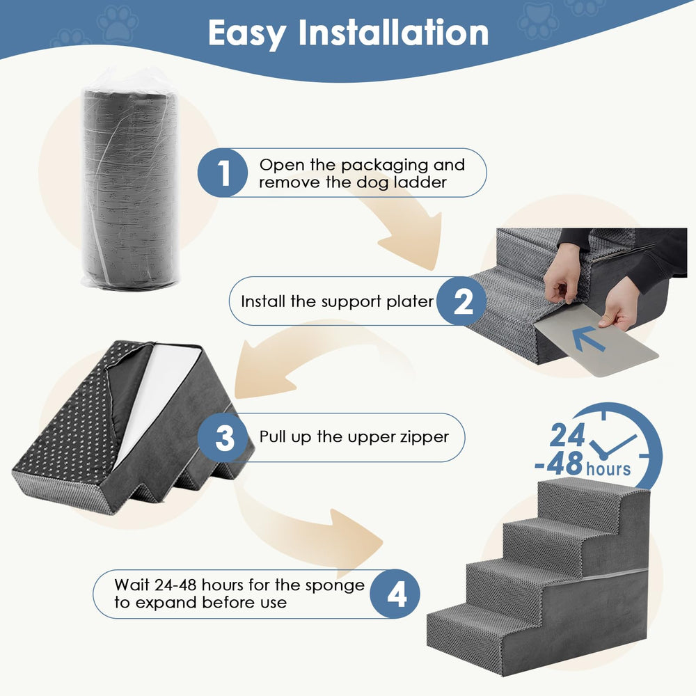DUMOS stairs beside sofa support safe climbs for pets.