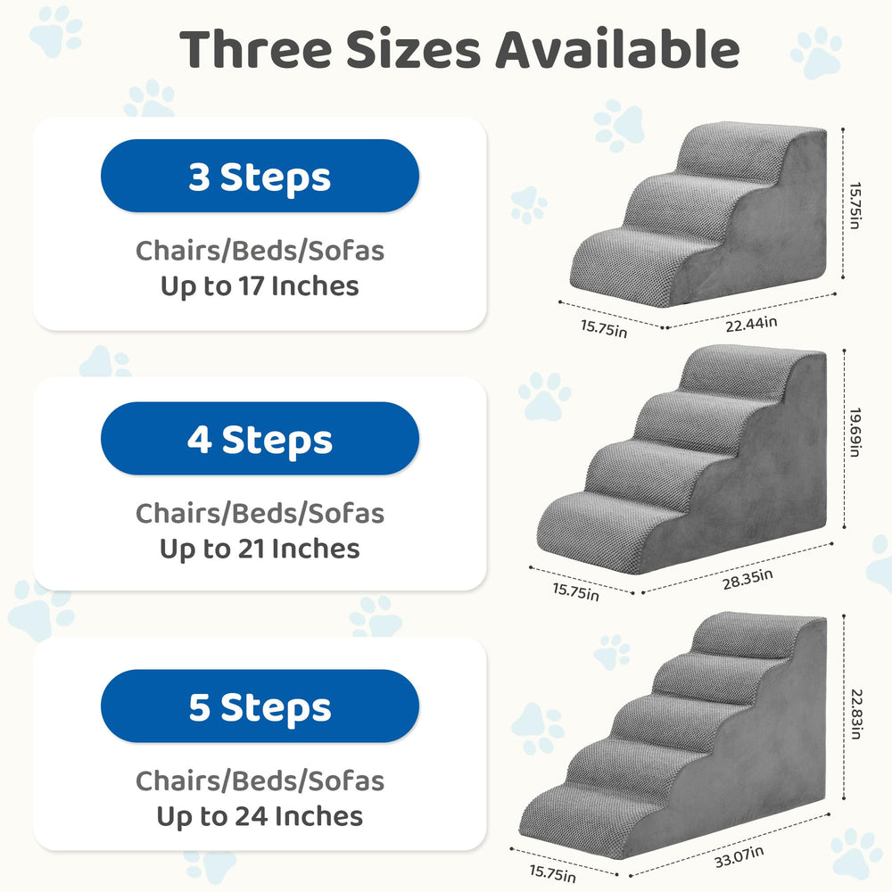 DUMOS dog stairs removable cover for quick cleaning after muddy paws.