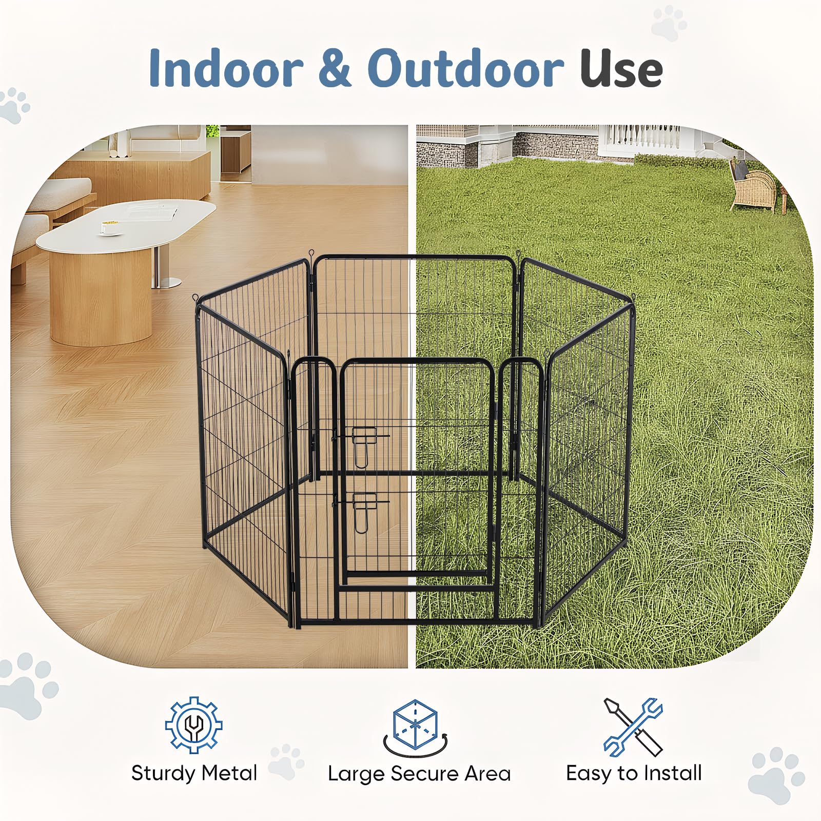 DUMOS metal dog pen outdoor use for outdoor adventures