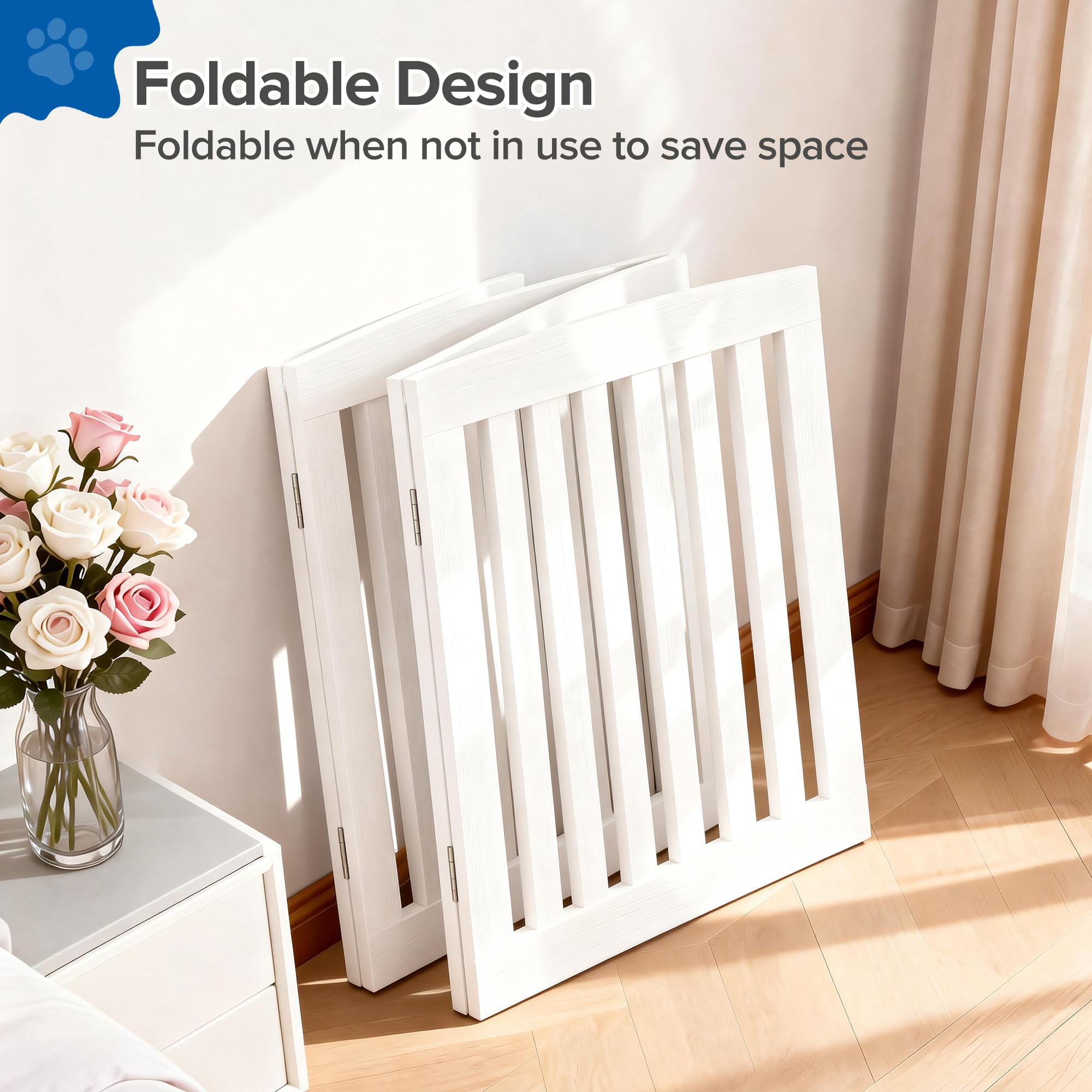 DUMOS pet gate accordion folding for versatile layouts and storage