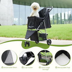 DUMOS pet stroller mesh windows provide airflow and visibility for your companion