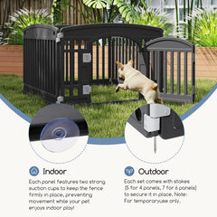 Ground suction cups and stability features on DUMOS playpen panels