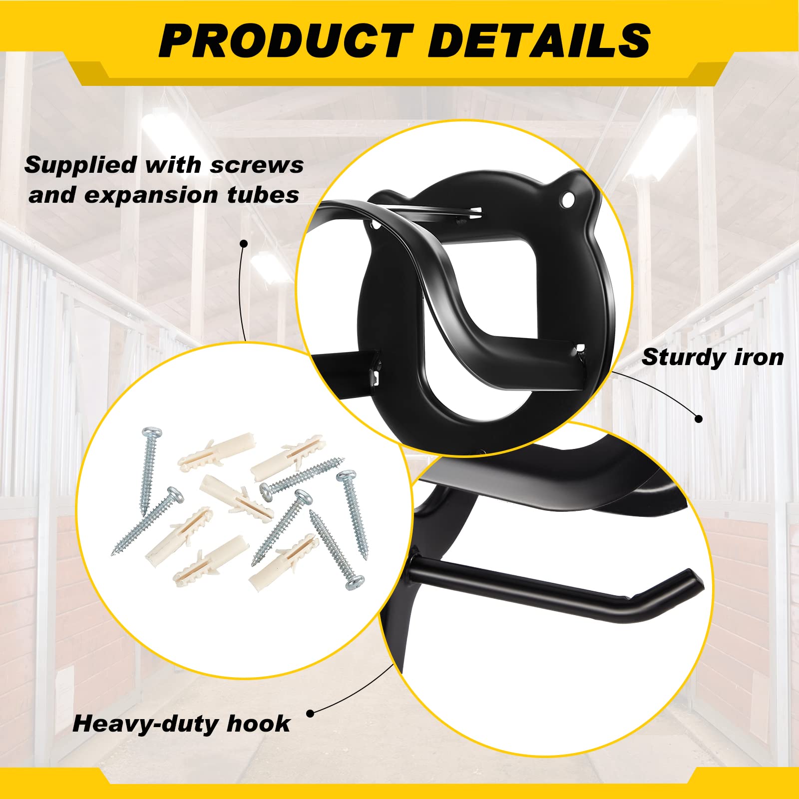 Dunzy anti-rust matte black bridle bracket for long-lasting use.