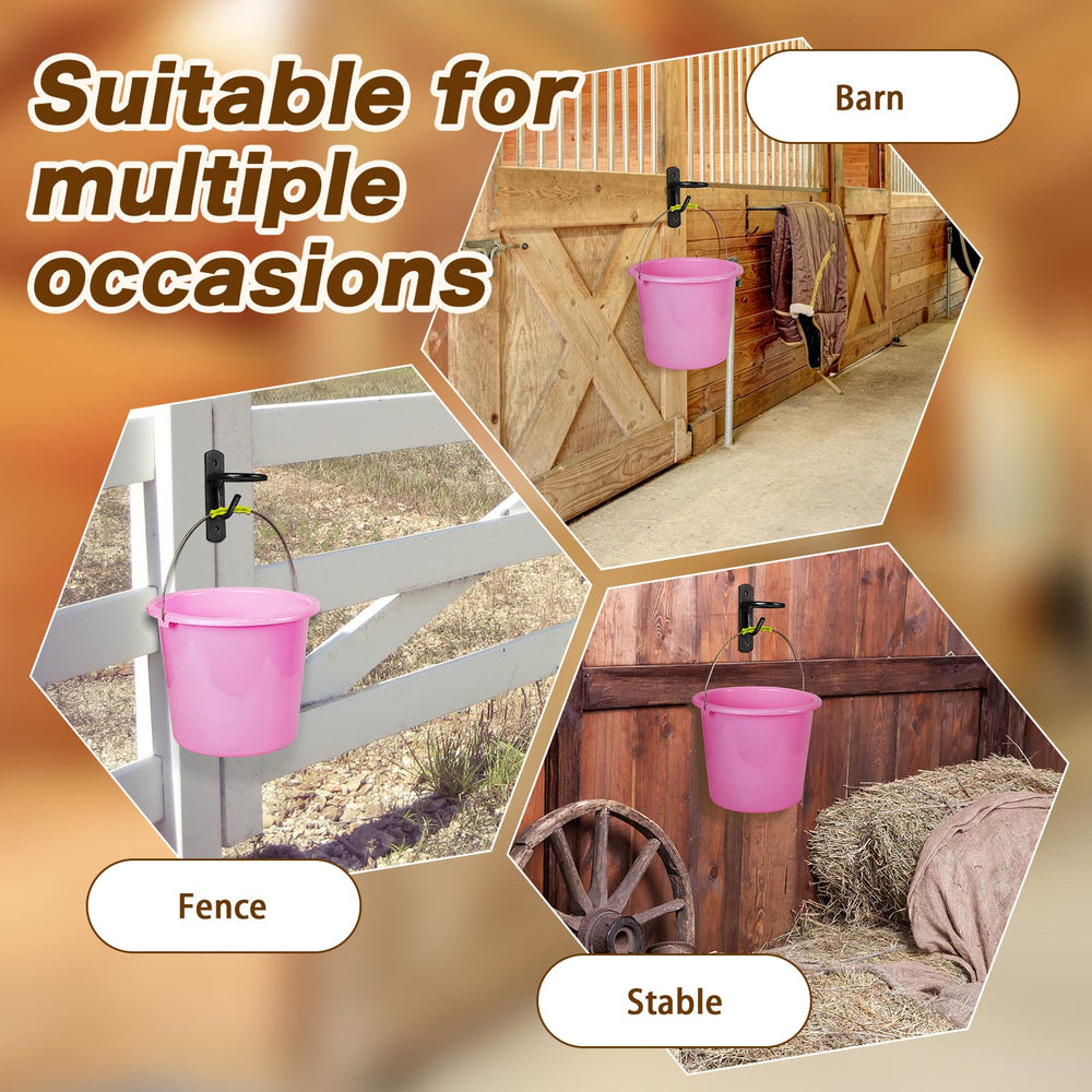 Dunzy 6-pack bucket hooks neatly organize barn storage.