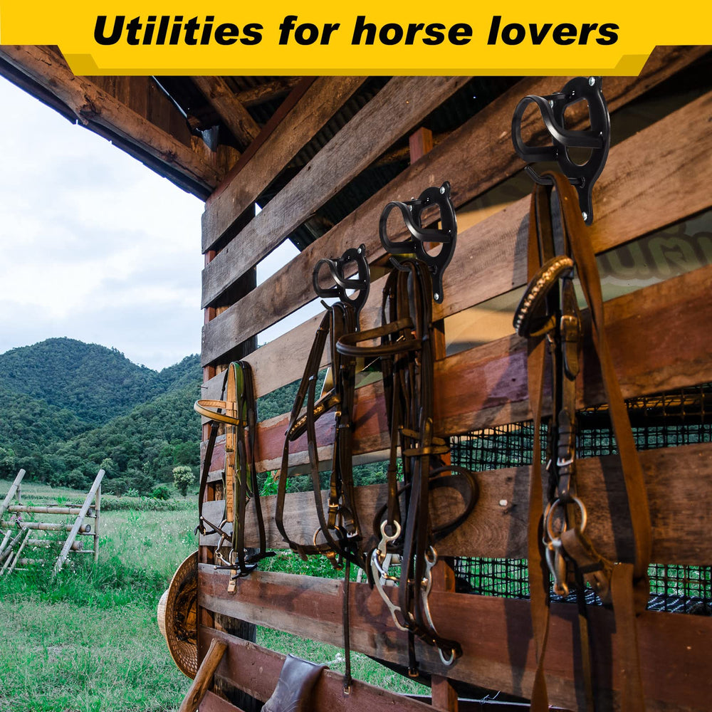 Dunzy bridle rack includes screws and expansion tubes for quick mounting.