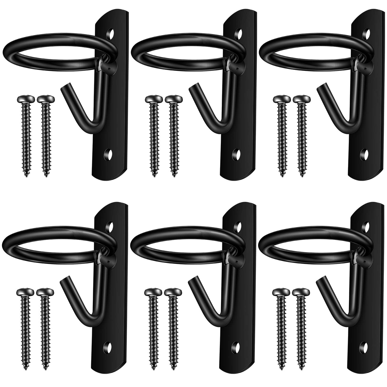 Dunzy bucket hooks in use for hanging a water bucket in a horse stall.
