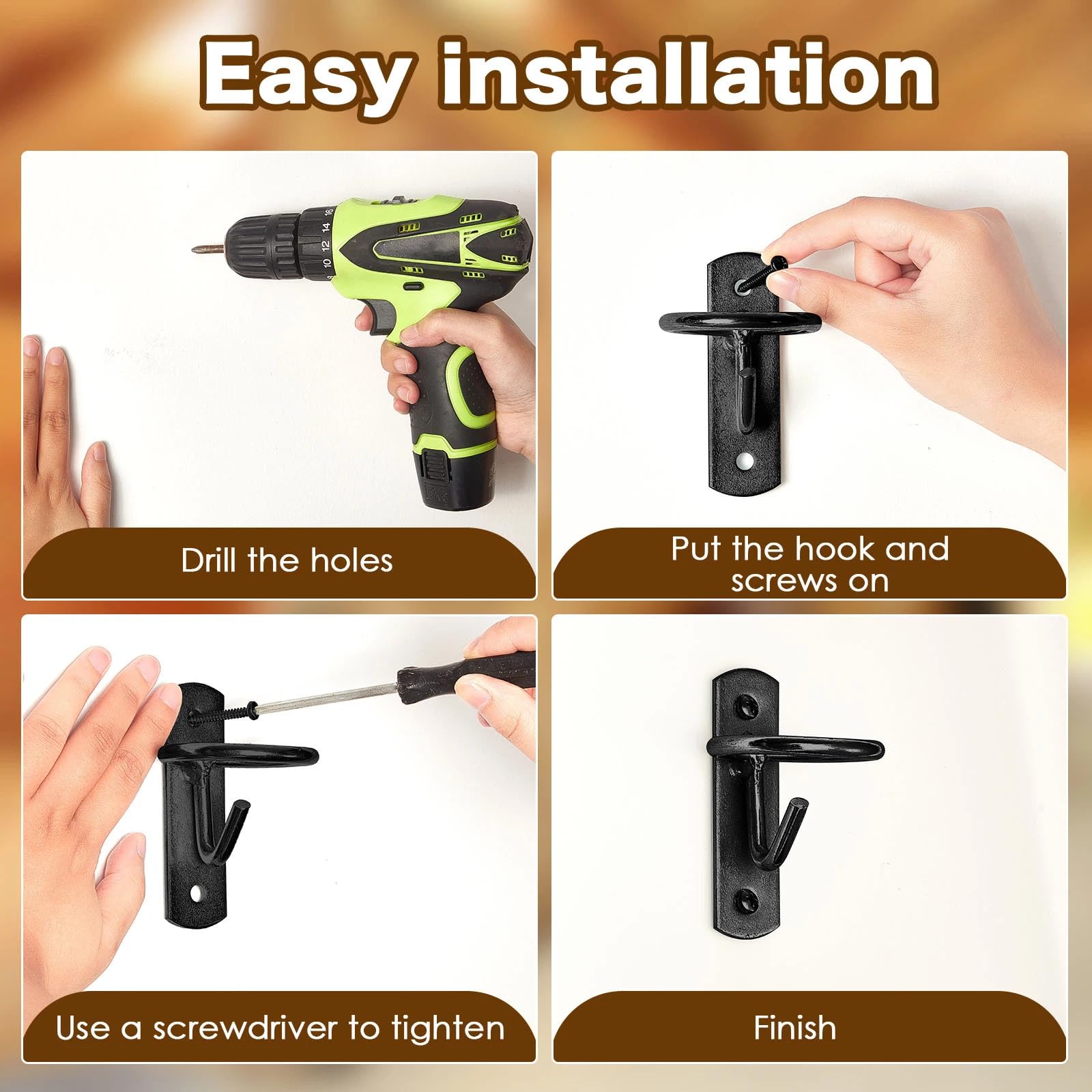 Dunzy bucket hooks with included screws for quick installation.