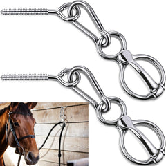 Dunzy horse tie ring set shows six pieces for versatile training and grooming tasks.