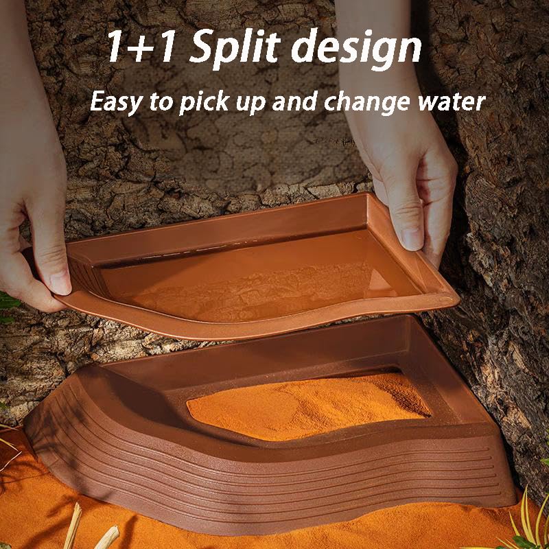 DUOYUZHIYU tortoise feeding dish keeps food organized and easy to reach for small reptiles.