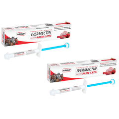 DURVALIS apple-flavored horse paste syringe for easier dosing and parasite control.