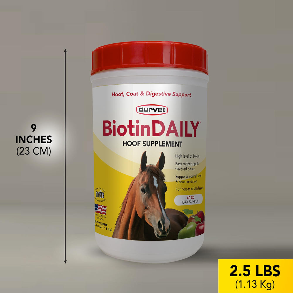 Durvet flax seed meal in formula for hoof development.