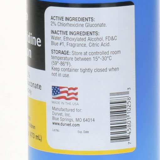 Durvet chlorhexidine solution wound cleaning horses for quick care.