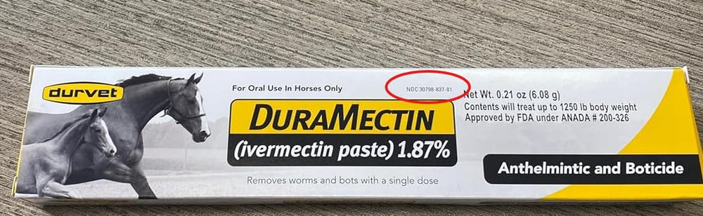 Durvet Duramectin paste bottle 2-pack for easy dosing on horses