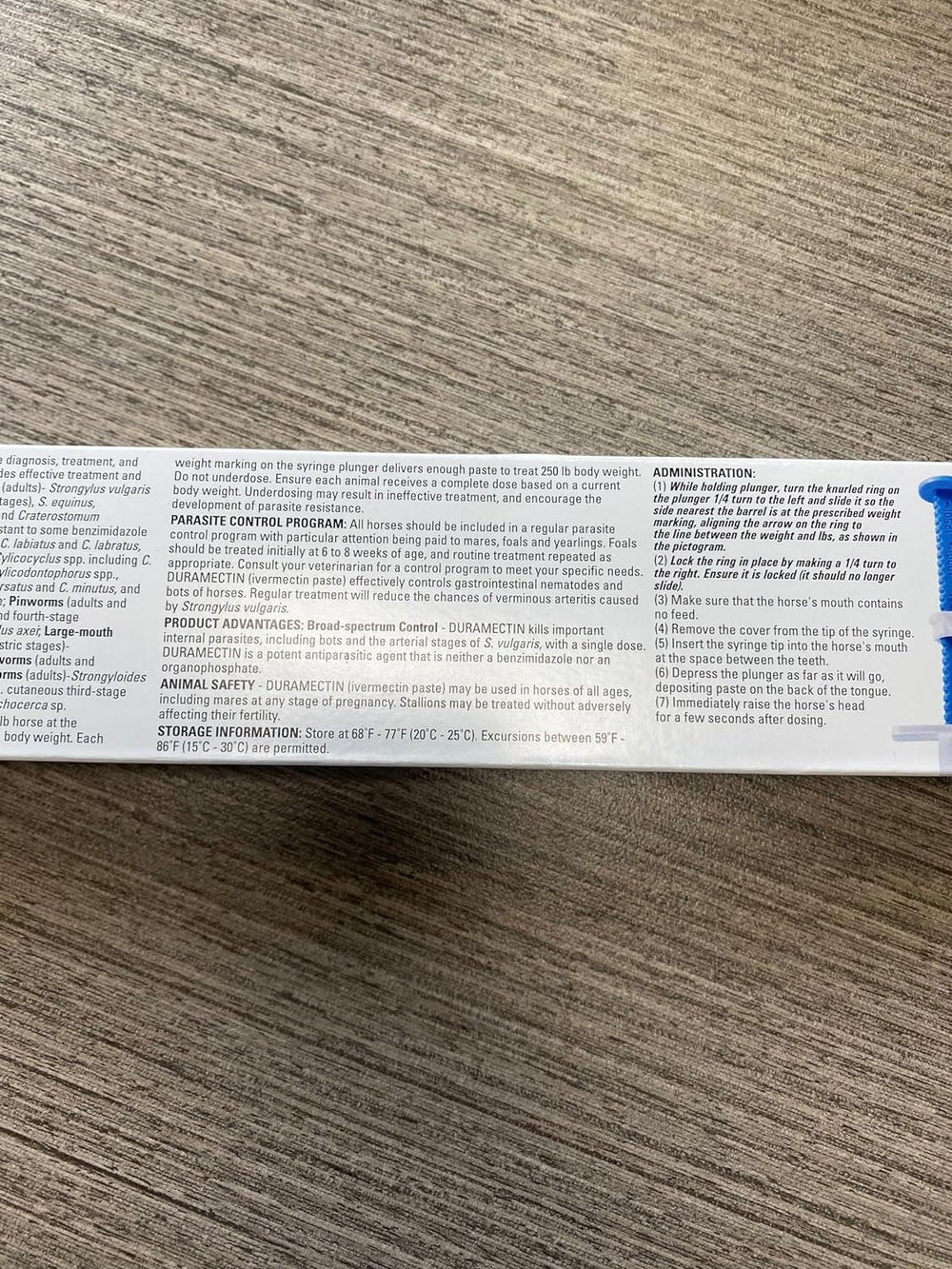 Durvet Duramectin paste easy-to-use administration guidelines