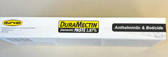 Durvet Duramectin paste label close-up communicates broad parasite coverage.