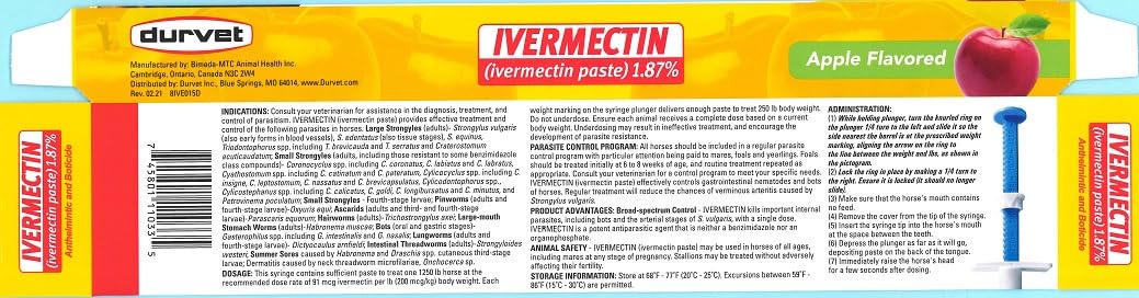 Durvet Ivermectin Paste tube tip for precise dosing.