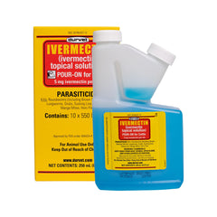 Durvet ivermectin pour-on bottle for cattle with easy application and management